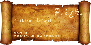 Prikler Ábel névjegykártya